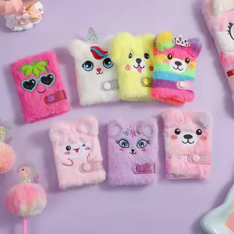 Soft Cover Journal Soft Cute Kids Notebook Cartoon Fuzzy Journal Cartoon Pocket Notebook For Kids Fo