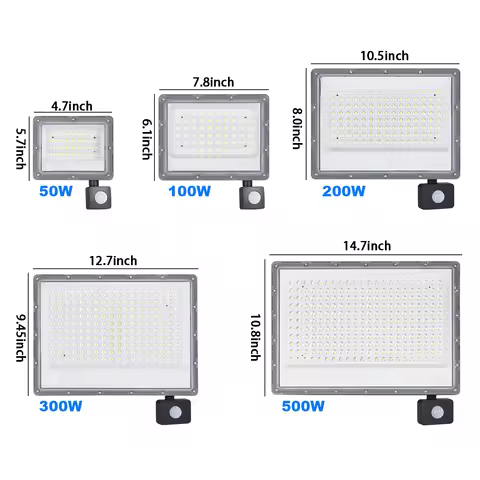 LED FloodLight PIR Motion Sensor 50W 100W 200W 300W 500W Outdoor Waterproof Reflector LED Spotlight