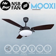 NSB MOOXI 52 INCHES FAN WITH LIGHT WOODEN BLADE AC MOTOR CEILING FAN