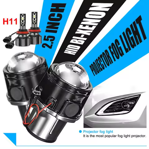 12V Metal Car Styling 2.5 Inch Foglamp HID Bi-Xenon Projector Lens Retrofit Xenon Fog Light High Low