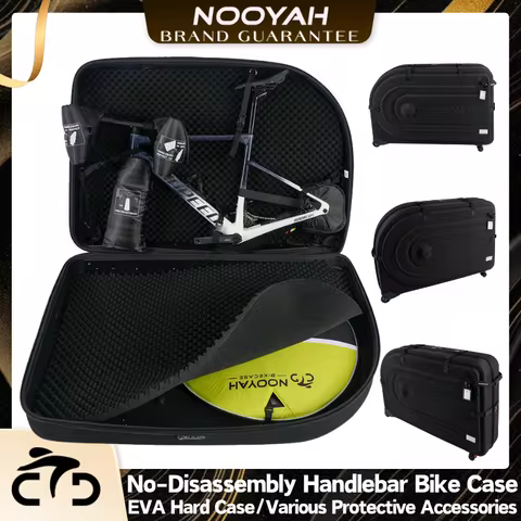 NOOYAH Bike Case No Handlebar Disassembly EVA Hard Shell Bike Travel Case for Airline Transport Comp
