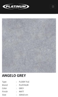 Keramik Platinum 40x40 Angelo Grey Matt *****