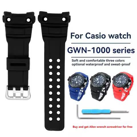 Replacement Watch Band for Casio GWN-1000B/GWN-1000 Gulfmaster Men's Waterproof Resin Strap Model 53