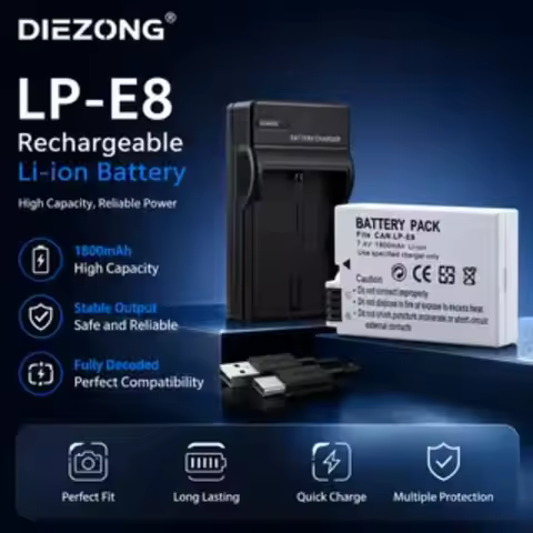 In Stock 1800mah 7.4V LP-E8 LP E8 Batteries LED Dual Charger Set for Canon EOS 550D 600D 650D 700D X