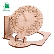 Kesoto Equatorial Sundial Clock DIY Wooden Scientific Model Easily Install Durable