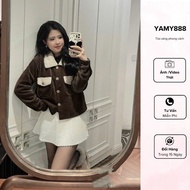 Korean Style Short Turn-down Collar SuedeJacket AK1004 - Yammy888