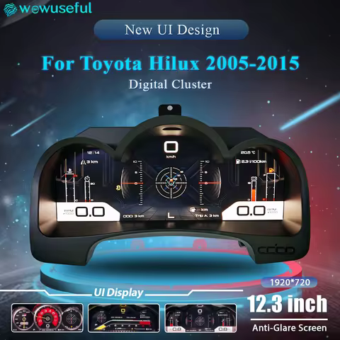 12.3 Inch Digitale Dashboard For Toyota Hilux 2005-2015 Years Auto Lcd Paneel Snelheidsmeter Virtuel