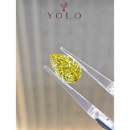 YOLO Lab-grown diamond Pear 4.01ct Fancy vivid blue--8760950567114