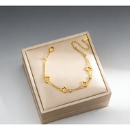 Women's Stylish Hollow Clover Bracelet Minimalist Versatile Stackable BFF Jewelry