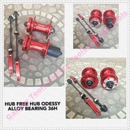 HUB FREE HUB ODESSY ALLOY BEARING 36H MERAH Sepeda aksesoris sparepart