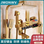 JMONWV Gold Shower Faucet Set Thermostatic All-Copper Household Bathroom Shower Device Bathroom Show