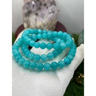 Kikistore: 天河石三圈手串 7mm Amazonite 3-Loops Bracelet - Self-Love & Trust, Balancing Throat & Heart Chak
