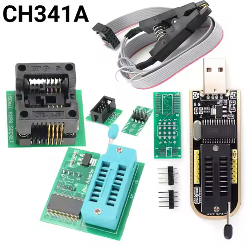CH341A Programmer Complete Kit SOIC8 Adapter 24 25 Series CH341A Flash BIOS USB Programmer Module Fo
