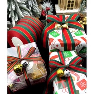 5 yards Christmas Tricolor red green gold by 5 yards christmas wrapping ribbon