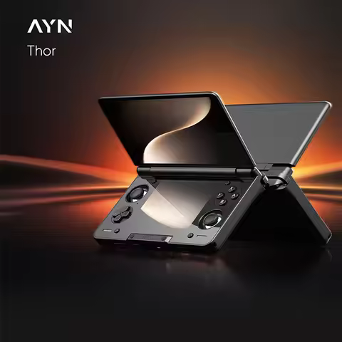AYN THOR Flip Up 6''IPS and 3.92''IPS Dual Screen Handheld Game Console 4K Ultra HD Screen Wi-Fi7 BT
