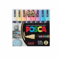 uni ปากกามาร์คเกอร์ POSCA รุ่น PC-5M Soft color set 8 สี (353707-727524010)