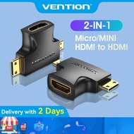 Vention Mini HDMI+Micro HDMI to HDMI Female Adapter 4K@30HZ/1080P@60HZ HDMI Converter for TV Project