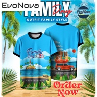 EvoNova Family Day T Shirt Baju Jersey Quick Dry Full Sublimation Microfiber Adults Children Family 