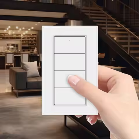 T35C Tuya Zigbee Wireless 4-Gang Scene Switch Smart Life App Control, Battery Powered Portable Scene
