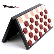 [Available] Checkers Board Game 10 Inches 2 Player Tournament Checker Set - Folding Portable Table D