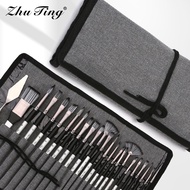 Stick Nylon Wool Brush Set Silver Gray Rod Pen Curtain Oil Brush Gouache Watercolor Brush M26.05.12 