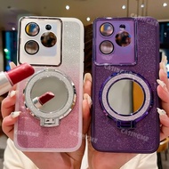 Realme C61 2024 Mirror Magnetic Bracket Glitter Casing For Realmi C61 4G C63 Realme C61 RealmeC61 C 