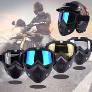 Adults Motorcycle Helmet Dustproof Face Mask Motocross Goggles Glasses Safety Protective Eyewear Full Face Shiled Respirator