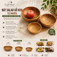 Safe Natural Acacia Wood Salad Bowl/Bowl, Fruit Bowl, Soup, Decorative Accessories - Craft Closet