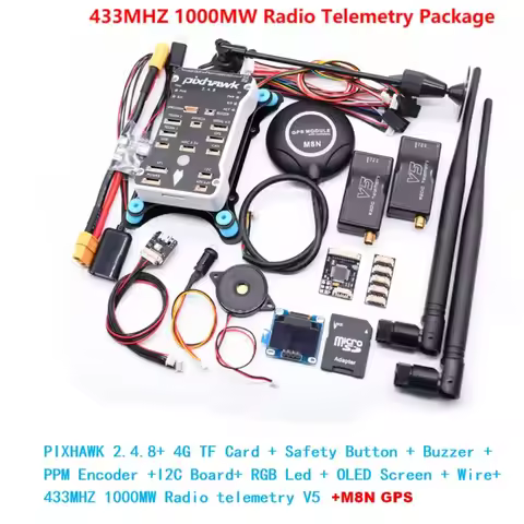 NEW Pixhawk White Shell PIX 2.4.8 M8N 32 Bit Flight Controller Autopilot with 4G SD Safety Switch Bu