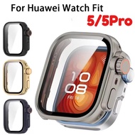 Hard PC Cover Shell For Huawei watch Fit 5 Pro 5Pro PC Shockproof Bumper + Tempered Glass Smart Watc