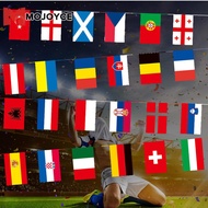 MOJOYCE 2024 Europe Countries Flag Polyester 7M 24 Countries Hanging String Flags 24 Country Teams B