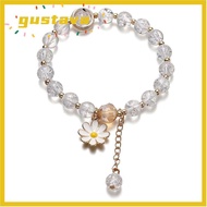 GUSTAVA Bohemian Bracelet, Lucky Multicolor Korean Daisy Bracelet,  Elastic Crystal Beaded Bracelet 