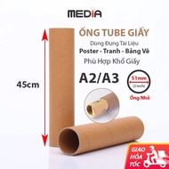 Paper Tube 45cm Long for Poster A2/A3 Hole ø51mm (2 inch) Paper Tube for Decal Painting Board
