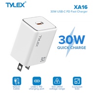 TYLEX XA16 30W Max USB-C PD Fast Wall Charger Smart Chip Inside Universal Charger with Type-C Cable