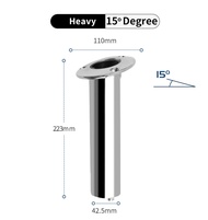 Mirror Polished Boat Accessories 15/30/90 Degree Stainless Steel Heavy Flush Mount Fishing Rod Holde