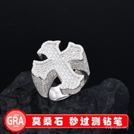 Ring European American Cross-Border Square Diamond Moissanite Ready Stock S925 Silver Super Flash Hi