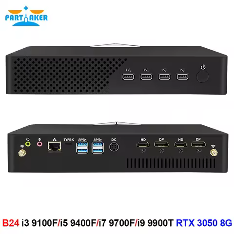 Partaker Gaming PC i9 9900T i7 9700F i5 9400F Nvidia RTX3050 8G GDDR6 2*DDR4 M.2 NVMe SSD Desktop Co
