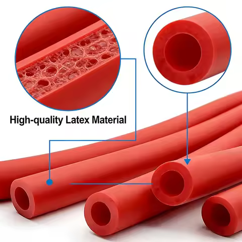 Red Nature Latex Rubbe Tubing ID 1.6-6mm Super Stretch Hose Flexible Durable Cold Resistant Wearproo