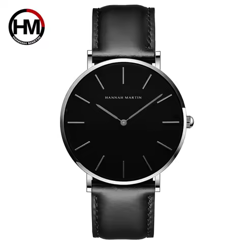 HANNAH MARTIN Brand Japan Quartz Movement Men's Waterproof Wrist Watches Fashion Luxury Ultra Thin L