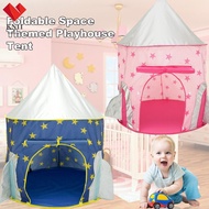 Rocket Ship Pop Up Kids Tent Foldable Space Themed Playhouse Tent Portable Pop Up Play Tent with Storage Bag  SHOPCYC5870