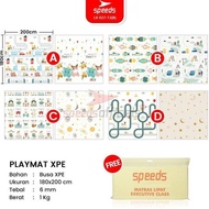 SPEEDS B Playmat Playgym Foldable 180x200x6-8-10-16mm Soft XPE Carpet Sleeping Folding Mattress for 