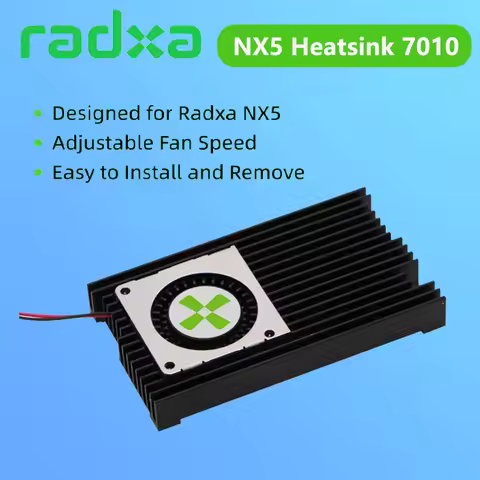 Radxa NX5 Heatsink 7010, , Adjustable Fan Speed, Easy to Install and Remove, Designed for NX5 Radxa