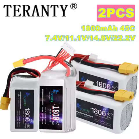TERANTY 2S 3S 4S 6S Lipo Battery 1800MAH 45C 7.4V 11.1V 14.8V 22.2V Battery For RC Car Drone Quadcop