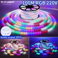 Lampu LED Dekorasi 220V 5050 RGB 300 LED 50M 1 Roll