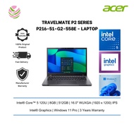 Acer Commercial Laptop TravelMate P216-51-G2-558E 16.0" WUXGA (C5 120U, 8GB, 512GB, Intel, W11P, 3Y)