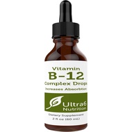 Ultra6 Nutrition Vitamin B12 Sublingual Liquid Drops - B12 Methylcobalamin Supplement Great for Ener