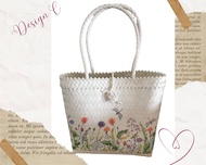 [Ready Stock] Handwoven Malaysian Premium Decoupage Handmade Tote Bag/ Bakul Anyaman Decoupage