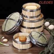 CLEOES Steamer Basket With Stainless Steel Handle Gift Idea Steam Basket Kitchen Gadget Woven Bamboo