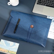 √ Ready Stock √ Cross-Border Business Leather File Bag A4 File Bag Button Business Waterproof Folder