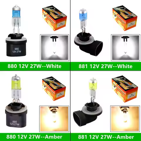 2pcs 881 894 H27 Halogen Bulb 27W - 880 889 H27W Headlight fog lamp running parking 12V White Yellow